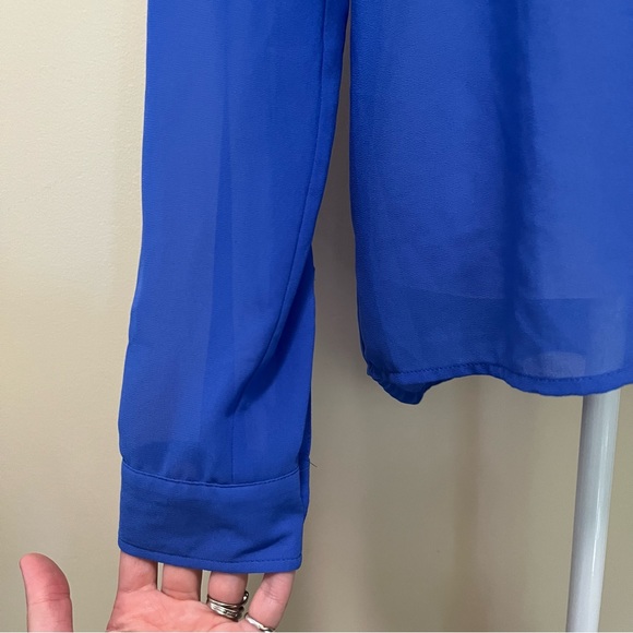 Kut From the Kloth Sheer Blue Button Up Shirt - Picture 3 of 11